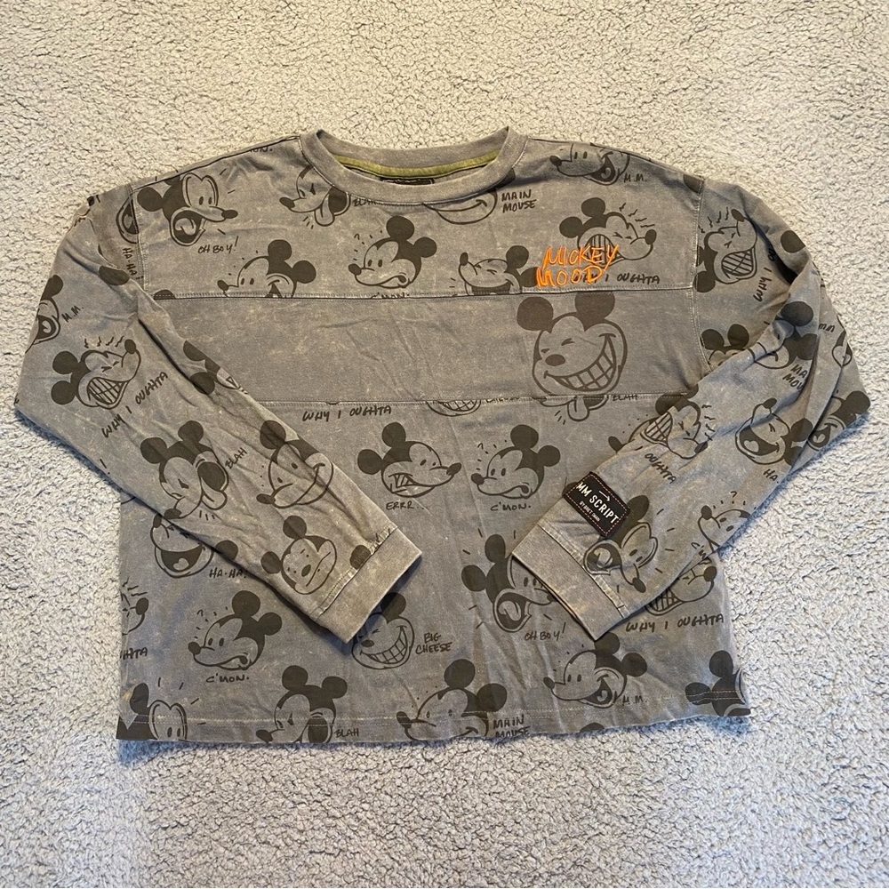 Disney Artist Series Bret Iwan Mickey Mouse Mood Long Sleeve Shirt Womens L